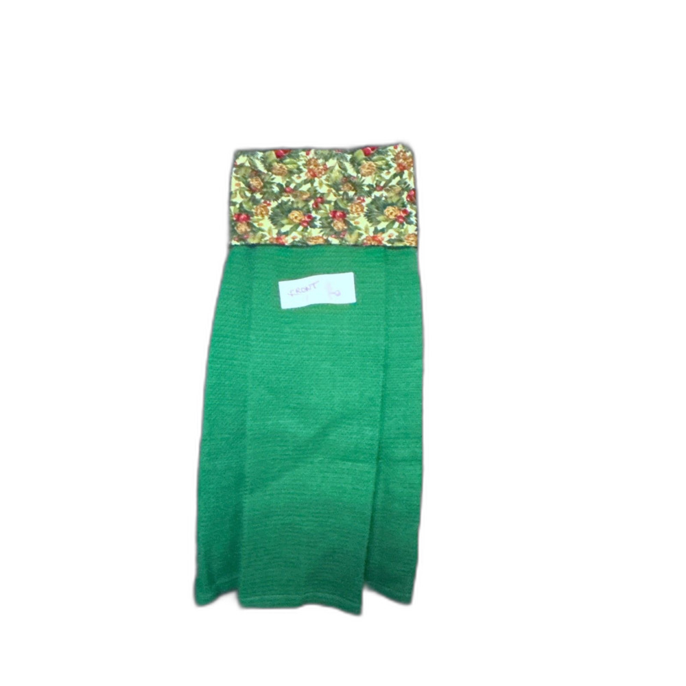 Handmade Christmas Tea Towels Set of 2 Red and Green